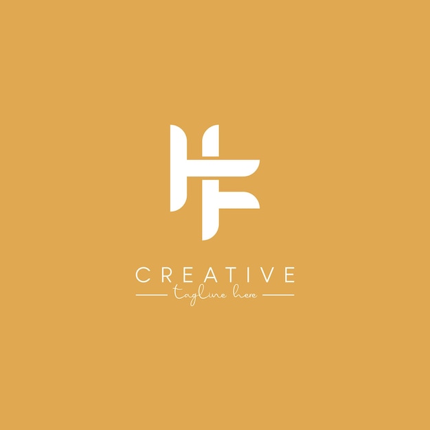 Alfabeto HF FH Letra Diseño artístico de logotipo inicial basado en plantilla vectorial