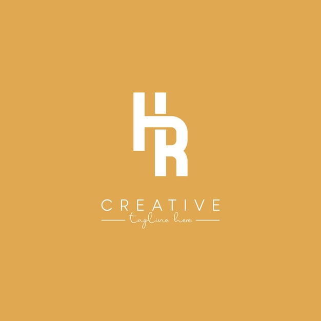 Alfabeto HR Letra RH Diseño artístico de logotipo basado en una plantilla vectorial inicial