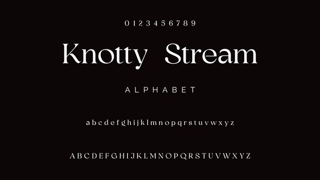 Alfabeto impreso a mano con fuentes serif