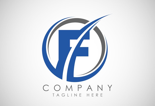 Alfabeto inglés F con swoosh Logotipo vectorial moderno para la identidad empresarial y de la empresa