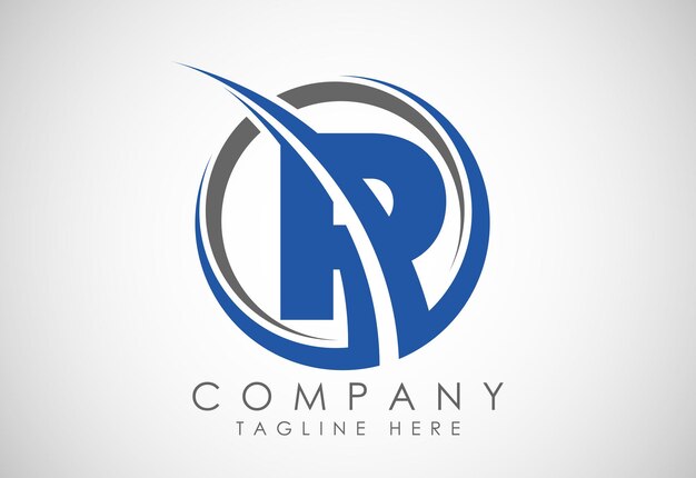 Alfabeto inglés P con swoosh Logotipo vectorial moderno para la identidad empresarial y de la empresa