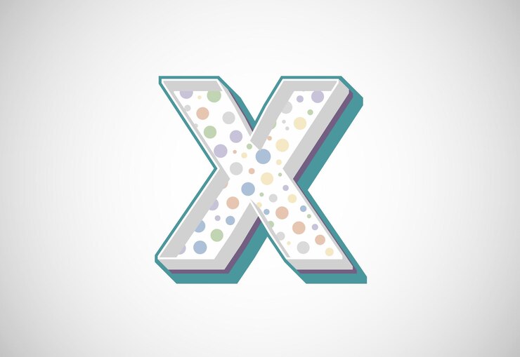 Vector alfabeto inglés x diseño de alfabeto vectorial moderno en negrita de estilo retro