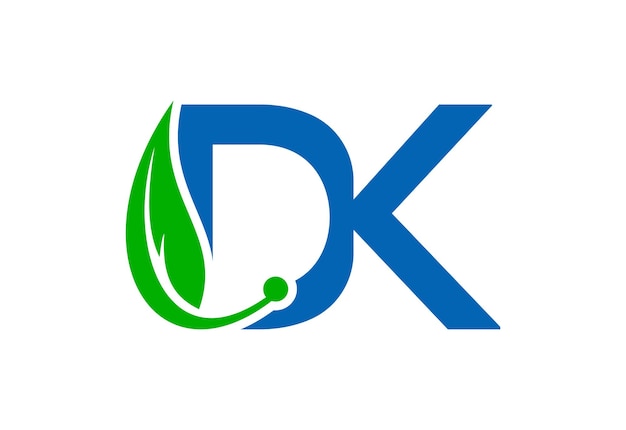 Alfabeto inicial DK diseño de la letra del logotipo plantilla de diseño vectorial