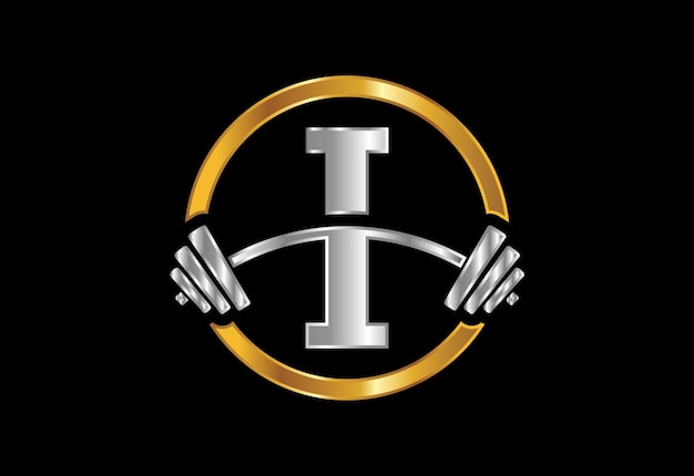 Alfabeto inicial del monograma I con una barra Diseño de logotipo vectorial de elevación Logotipo vectorial para culturismo