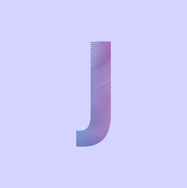 Alfabeto j en la ilustración de vector premium de diseño de malla