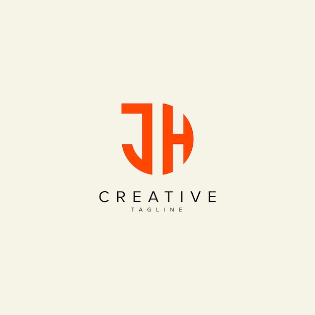 Alfabeto JH HJ letra modelo vectorial de logotipo de estilo monograma moderno