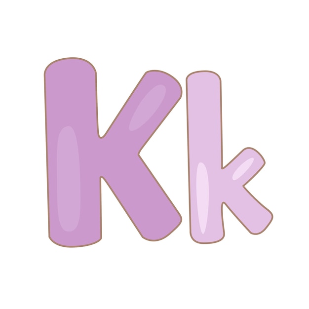 Alfabeto K para ilustración de vocabulario Vector Clipart