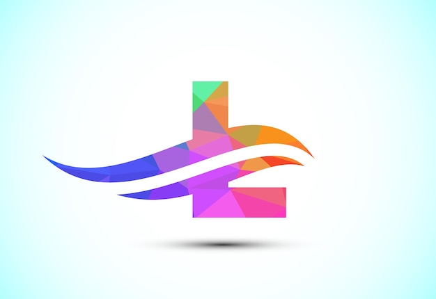 Alfabeto L con diseño de logotipo de ola oceánica o ola oceánica Símbolo alfabético gráfico para la identidad empresarial corporativa