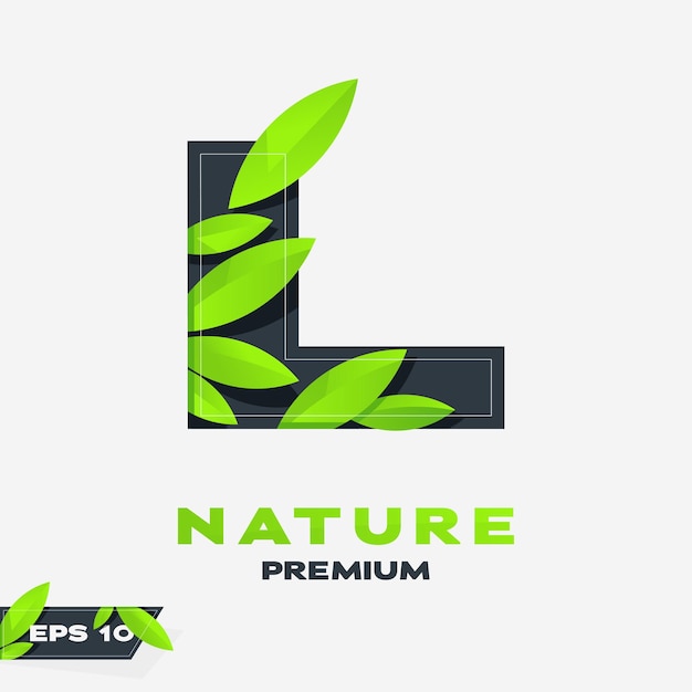 Alfabeto L Naturaleza Hojas Logo