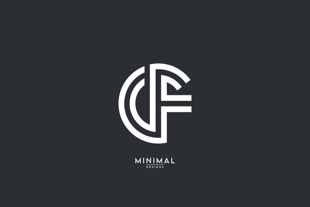 Alfabeto letra CF FC icono logo vector