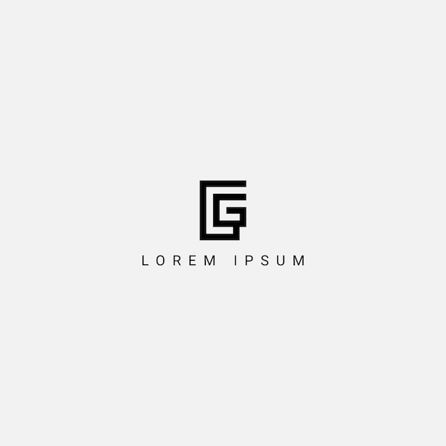 Alfabeto letra CG GC logo icono diseño con color negro fondo blanco elemento vectorial