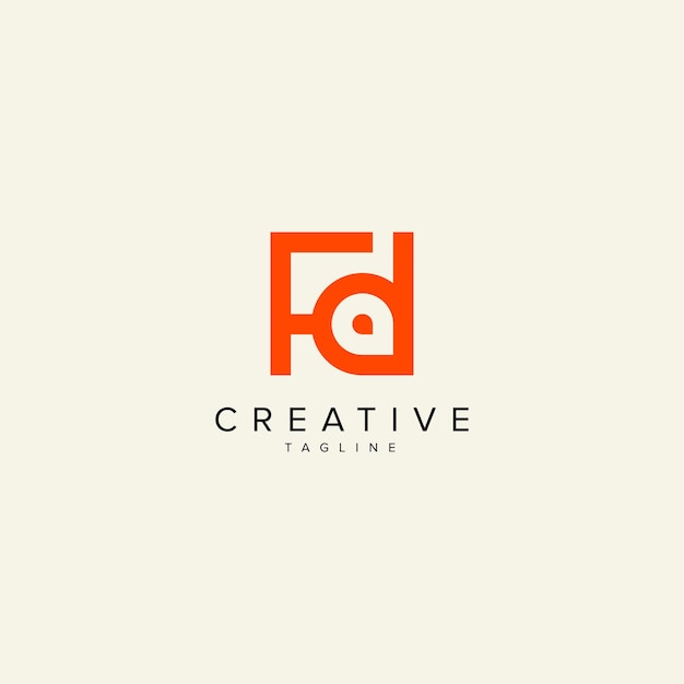 Alfabeto letra FD DF ubicación icono diseño de logotipo plantilla gráfica vectorial