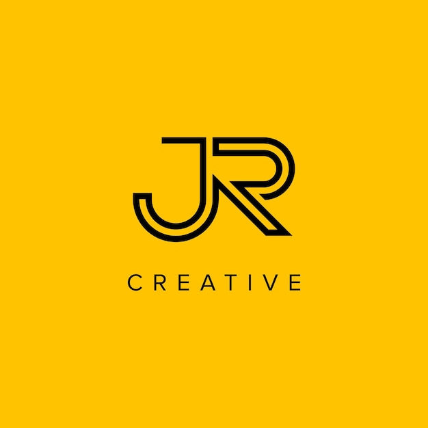 Alfabeto letra JR RJ icono logo vector