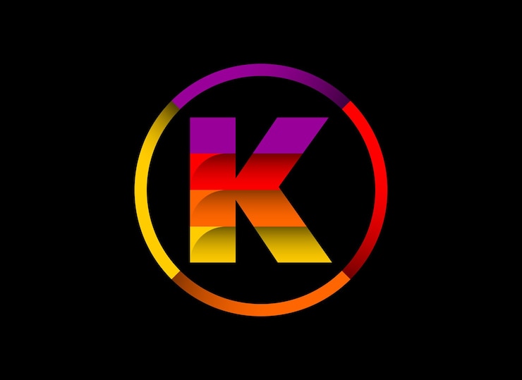 Vector alfabeto de letra de monograma k colorido en un círculo moderno diseño de logotipo vectorial para negocios y empresa