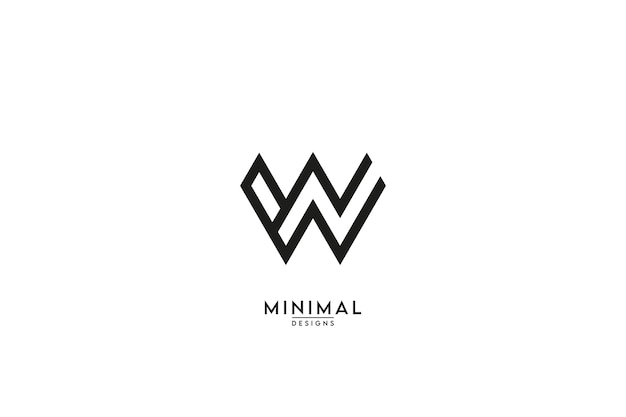 Alfabeto letra WN NW icono logo vector