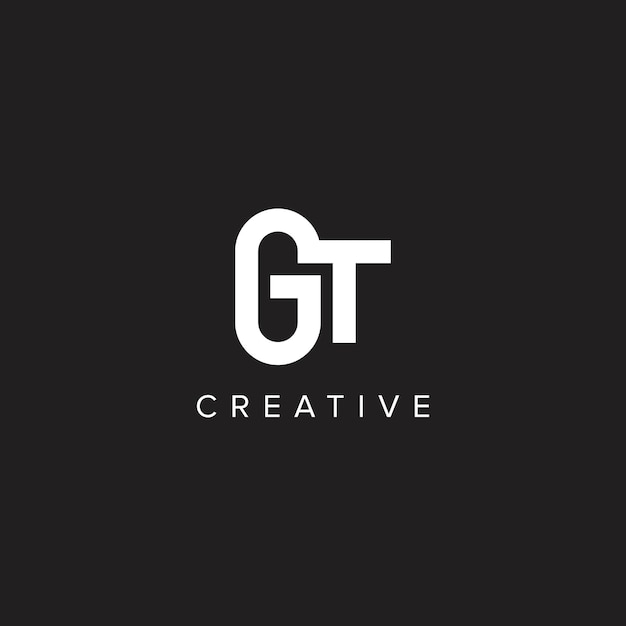 Alfabeto letras GT TG mínimo logotipo inicial basado en monograma icono vector