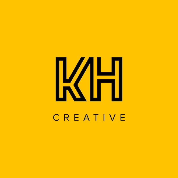 Alfabeto Letras HK KH Logotipo de lujo creativo Inicial Basado en monograma Icono Elementos vectoriales