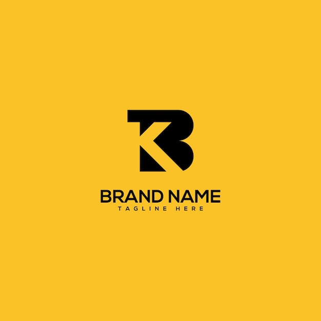 Alfabeto Letras mínimas BK KB Diseño de logotipo de negocio Vector