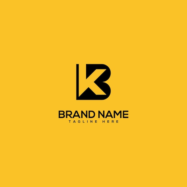 Alfabeto Letras mínimas BK KB Diseño de logotipo de negocio Vector