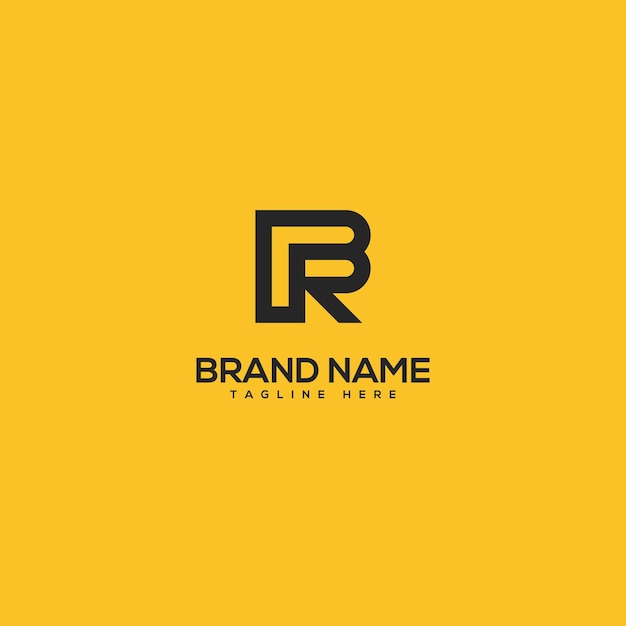 Alfabeto Letras mínimas BR RB Diseño de logotipo de negocio Vector