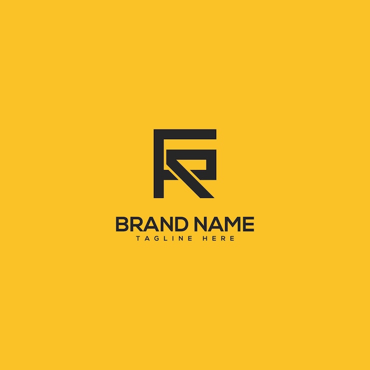 Vector alfabeto letras mínimas fr rf vector de diseño de logotipo comercial