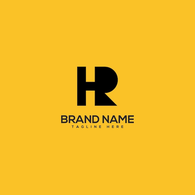 Alfabeto Letras mínimas HR RH Diseño de logotipo de negocio Vector