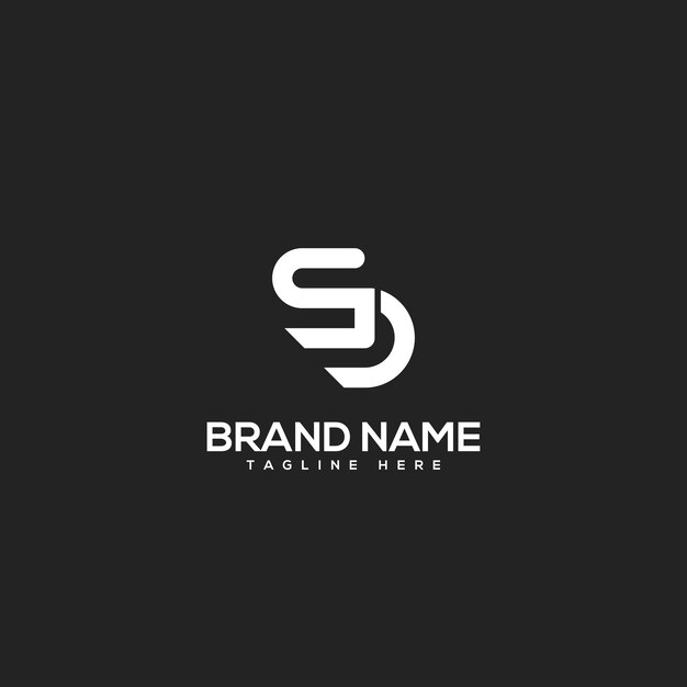 Alfabeto Letras mínimas SD DS Diseño de logotipo de negocio Vector