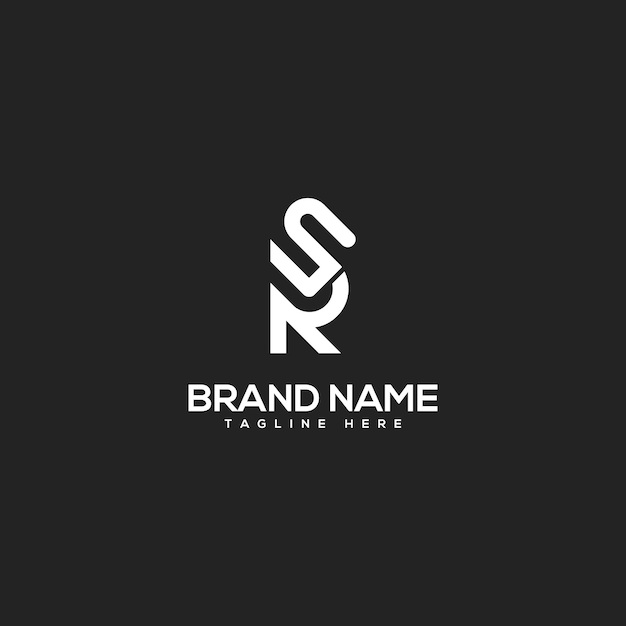 Alfabeto Letras mínimas SR RS Vector de diseño de logotipo empresarial