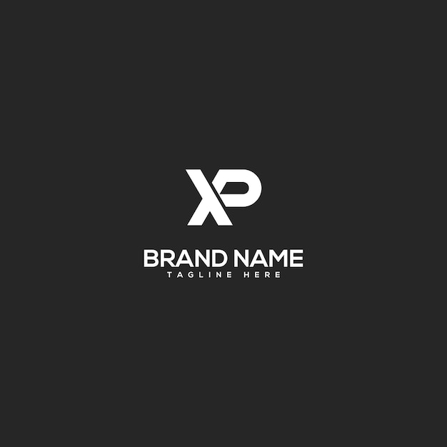 Alfabeto Letras mínimas XP PX Diseño de logotipo comercial Vector