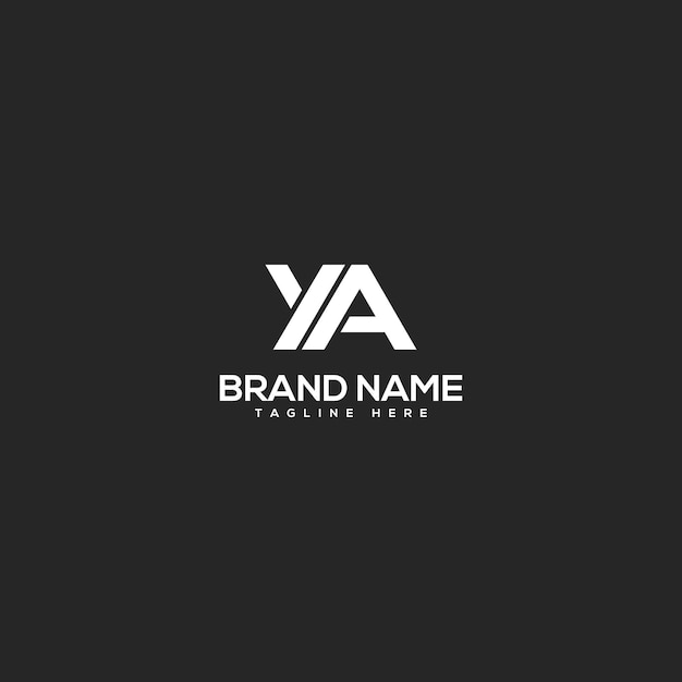 Alfabeto Letras mínimas YA AY Diseño de logotipo de negocio Vector