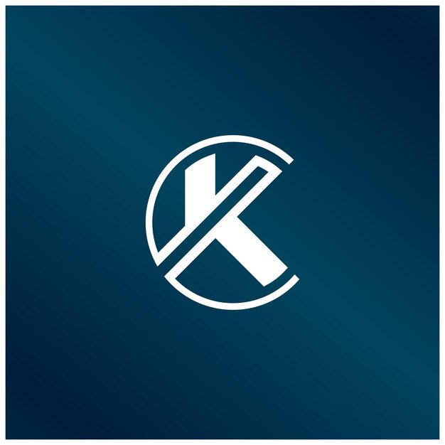 Alfabeto letras monograma logo CK o KC