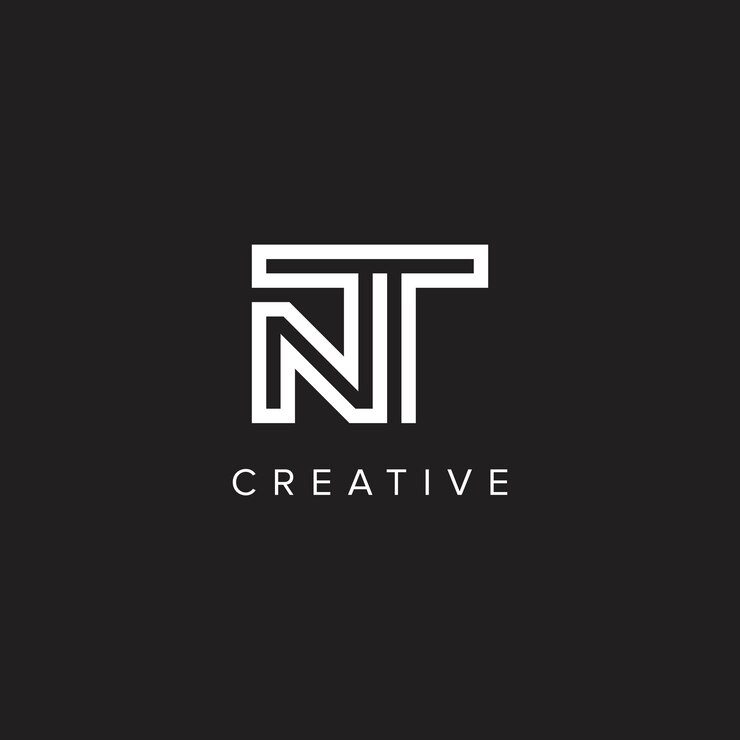 Vector alfabeto letras nt tn logo creativo inicial basado en monograma icono vectorial