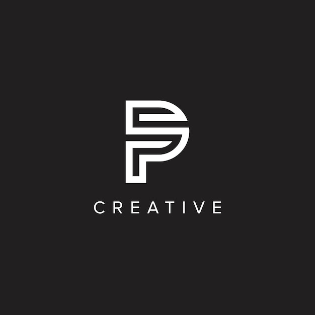 Alfabeto Letras PS SP Logotipo de lujo creativo Inicial Basado en monograma Icono Elemento vectorial