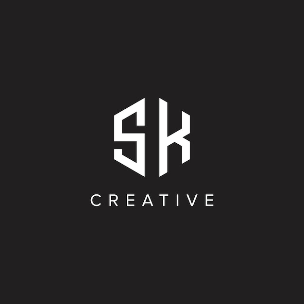 Alfabeto Letras SK KS Logo Creativo Inicial Basado en Monograma Icono Elemento vectorial
