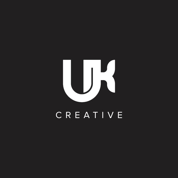 Alfabeto Letras UK KU Creative Luxury Logo Inicial Basado en Monograma Icon Vector Elementos