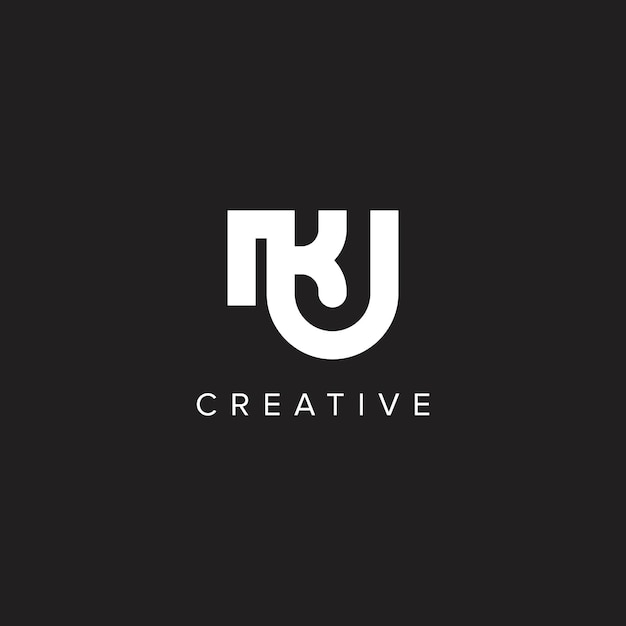 Alfabeto Letras UK KU Creative Luxury Logo Inicial Basado en Monograma Icon Vector Elementos