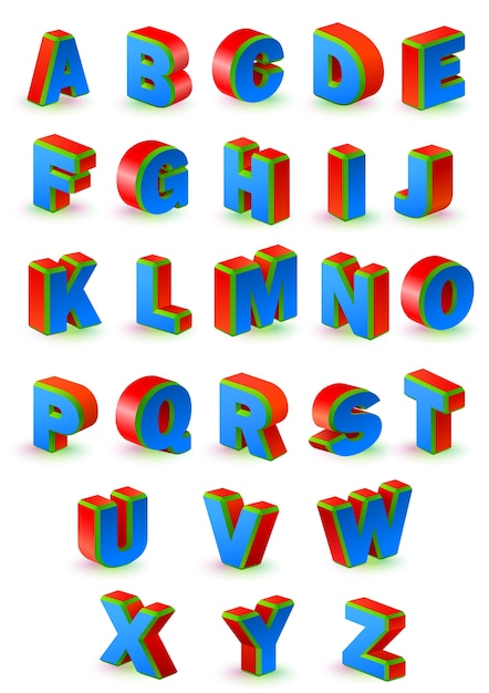 Vector alfabeto con letras