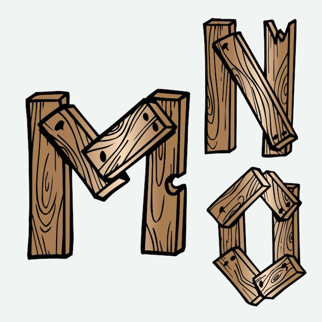 Alfabeto losa de madera letras nombre inicial