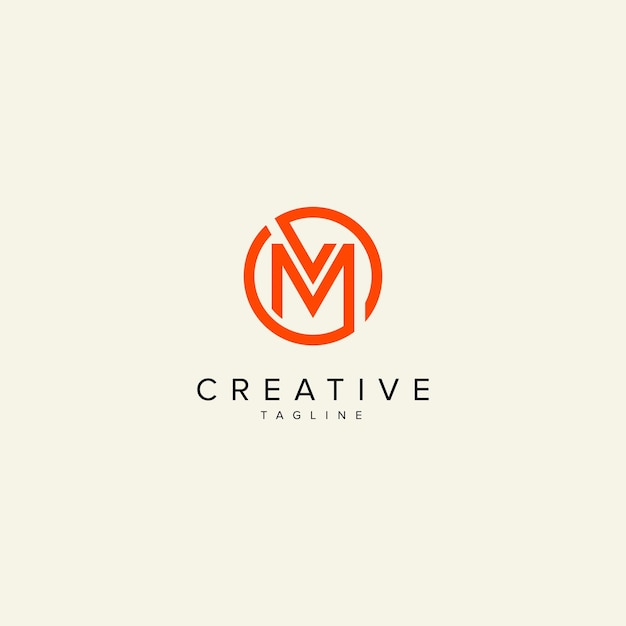 Alfabeto M letra modelo vectorial de logotipo de estilo monograma moderno