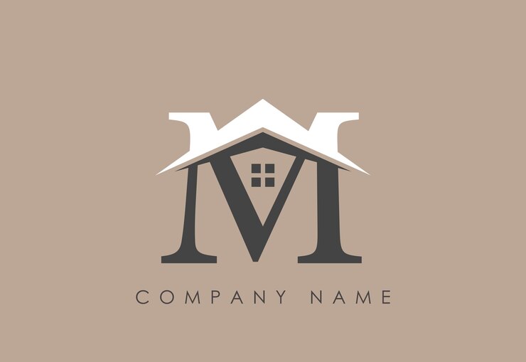 Alfabeto M logotipo de la casa Letras creativas monograma único vector de diseño de edificios inmobiliarios ttled1