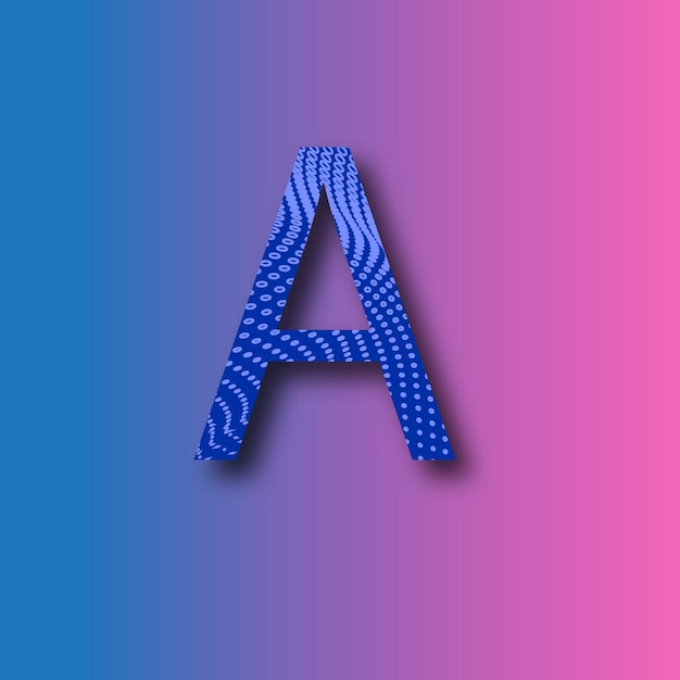 Un alfabeto de medio tono con fondo gradiente