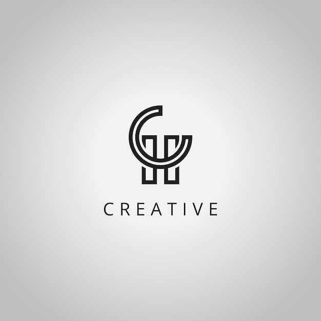Alfabeto Mínimo CH HC Letra Diseño de logotipo de negocio Símbolo de icono vectorial