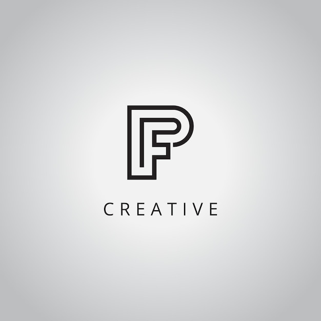 Alfabeto Mínimo PF FP Letra Diseño de logotipo de negocio Símbolo de icono vectorial