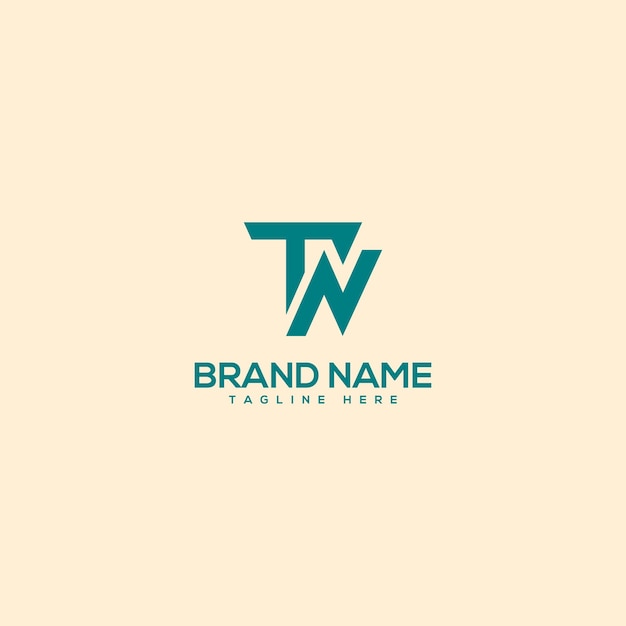 Alfabeto moderno letra única TN vector de plantilla de diseño de logotipo NT.