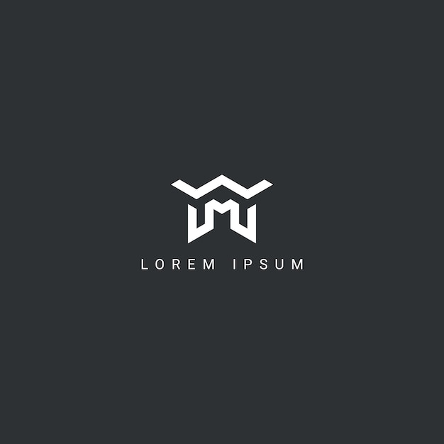 Alfabeto MW WM letra diseño de logotipo de estilo simple con plantilla vectorial de iconos de casas inmobiliarias
