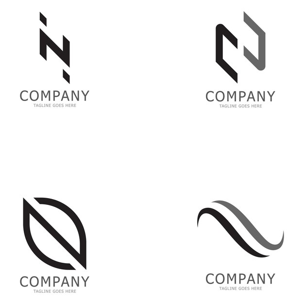 alfabeto N logotipo de letra y icono vectorial de símbolo