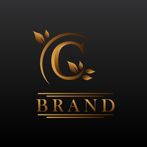Alfabeto Naturaleza Lujo Oro Logo Diseño