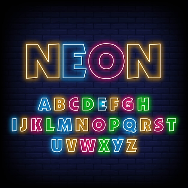 alfabeto de neón