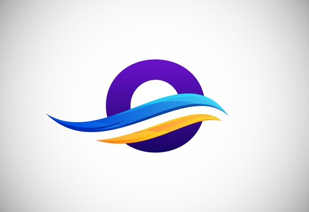 Alfabeto O inicial con diseño de logotipo Swoosh o ola oceánica Símbolo gráfico del alfabeto para la identidad empresarial corporativa