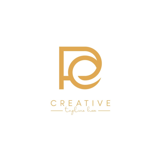 Alfabeto PE Letra EP Diseño artístico del logotipo basado en la plantilla vectorial inicial
